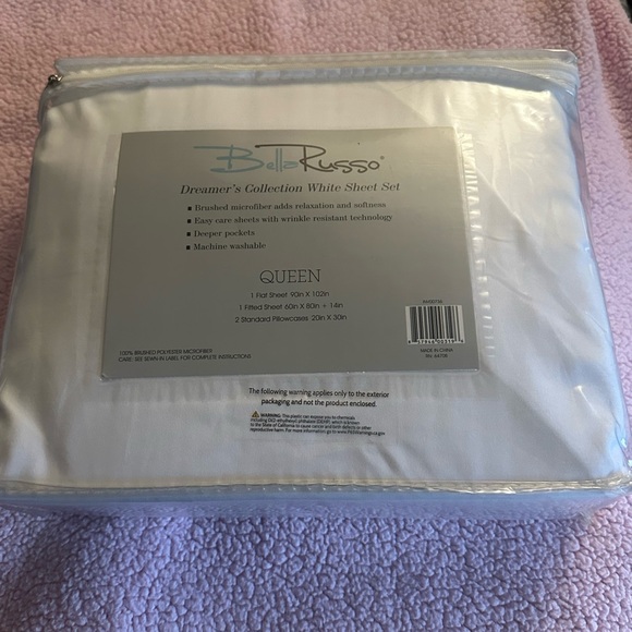 Bella Russo Dreamer’s Collection White Sheet Set - Queen - Picture 2 of 2